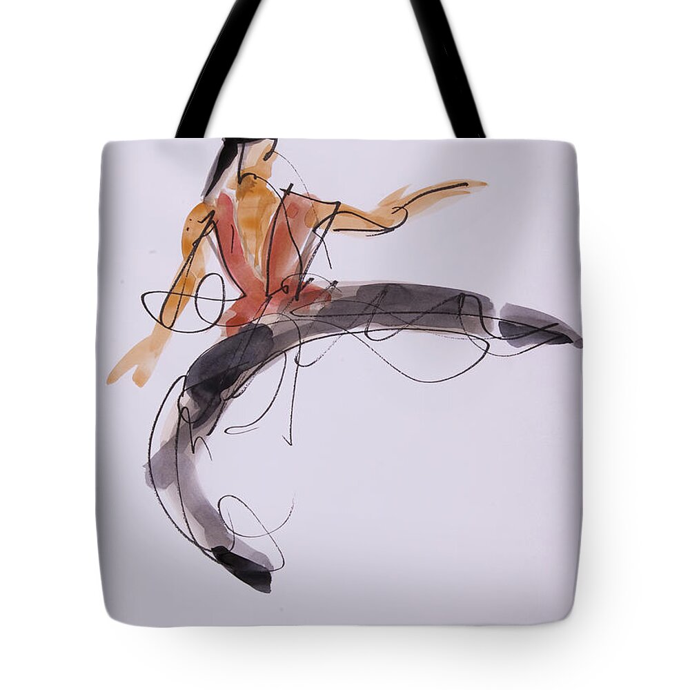 Shepherdesses Tote Bag featuring the drawing Bryaxis attacks shepherds by Peregrine Roskilly