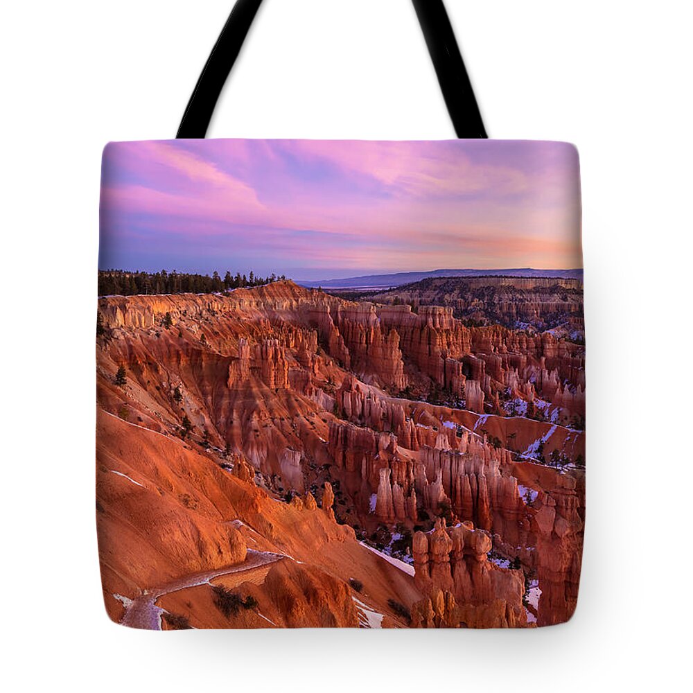 Natioanl Park Tote Bag featuring the photograph Bryce Canyon at Sunrise by Jonathan Nguyen