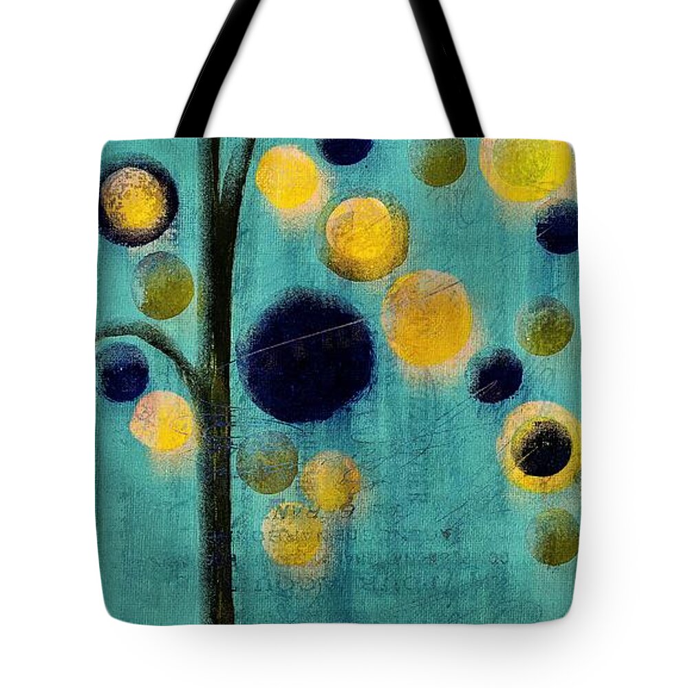 bubble Tree Tote Bag featuring the painting Bubble Tree - 42r1-cb4 by Variance Collections