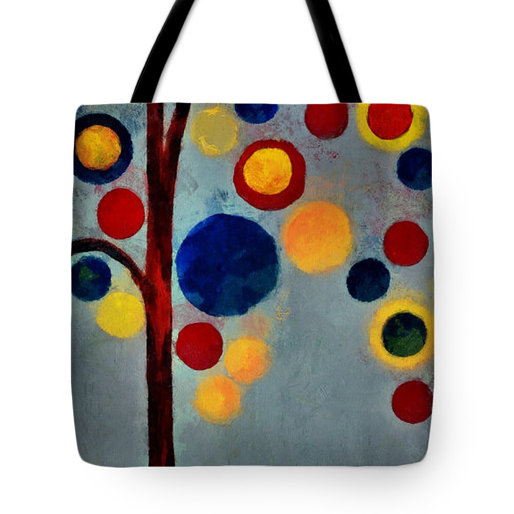 Tree Tote Bag featuring the painting Bubble Tree - dps02c02f - Right by Variance Collections