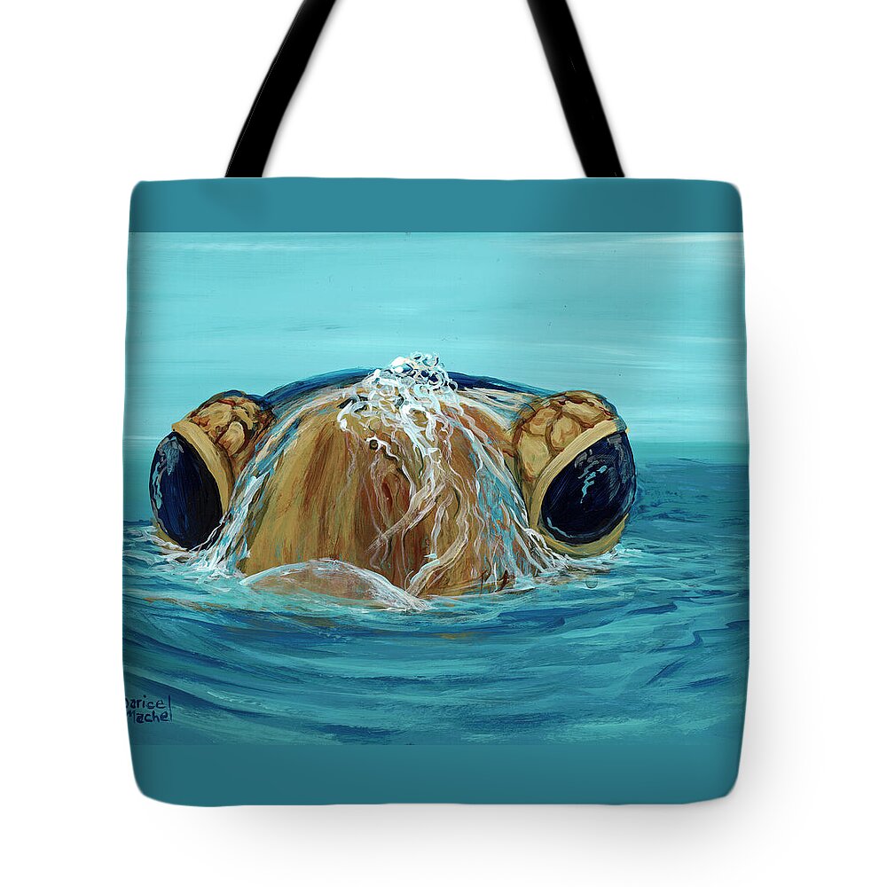 Honu Tote Bag featuring the painting Bubbles by Darice Machel McGuire