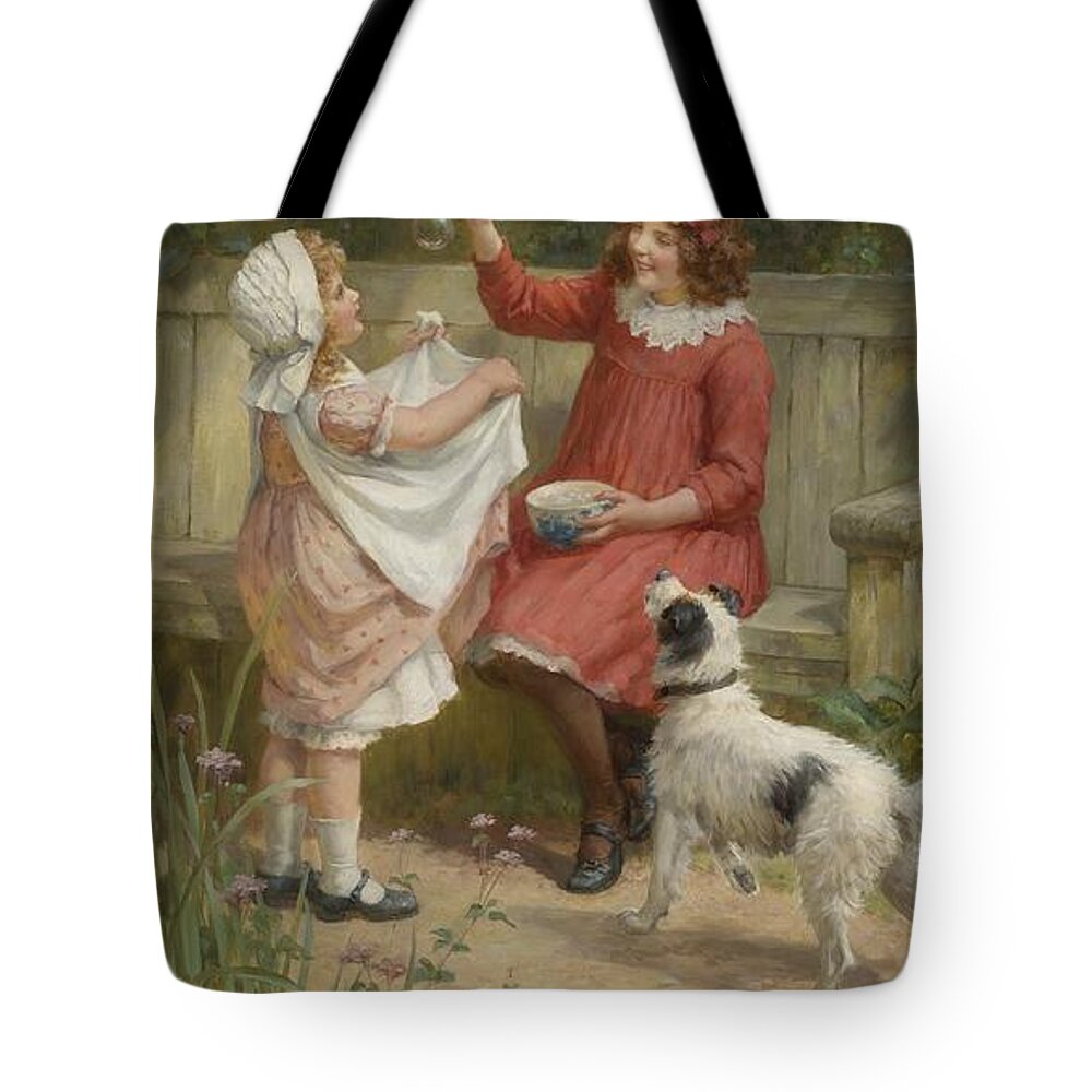 George Sheridan Knowles 1863 - 1931 Bubbles Tote Bag featuring the painting Bubbles by MotionAge Designs