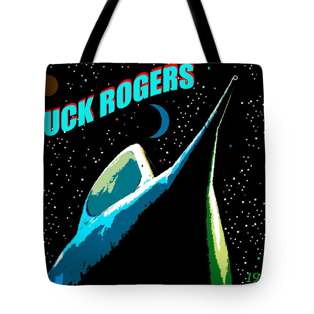 Comic Book Tote Bag featuring the painting Buck Rogers since 1928 by David Lee Thompson