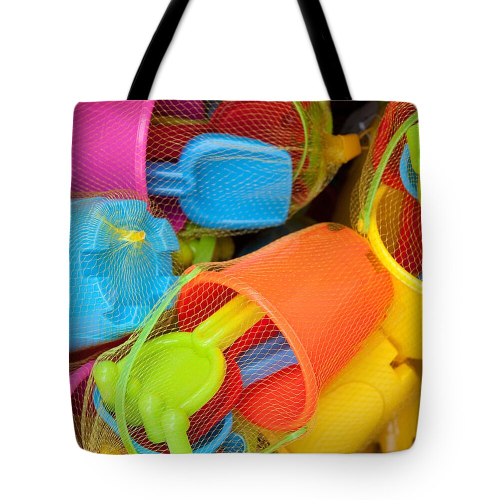 Buckets And Spades Tote Bag featuring the photograph Buckets and Spades by Helen Jackson