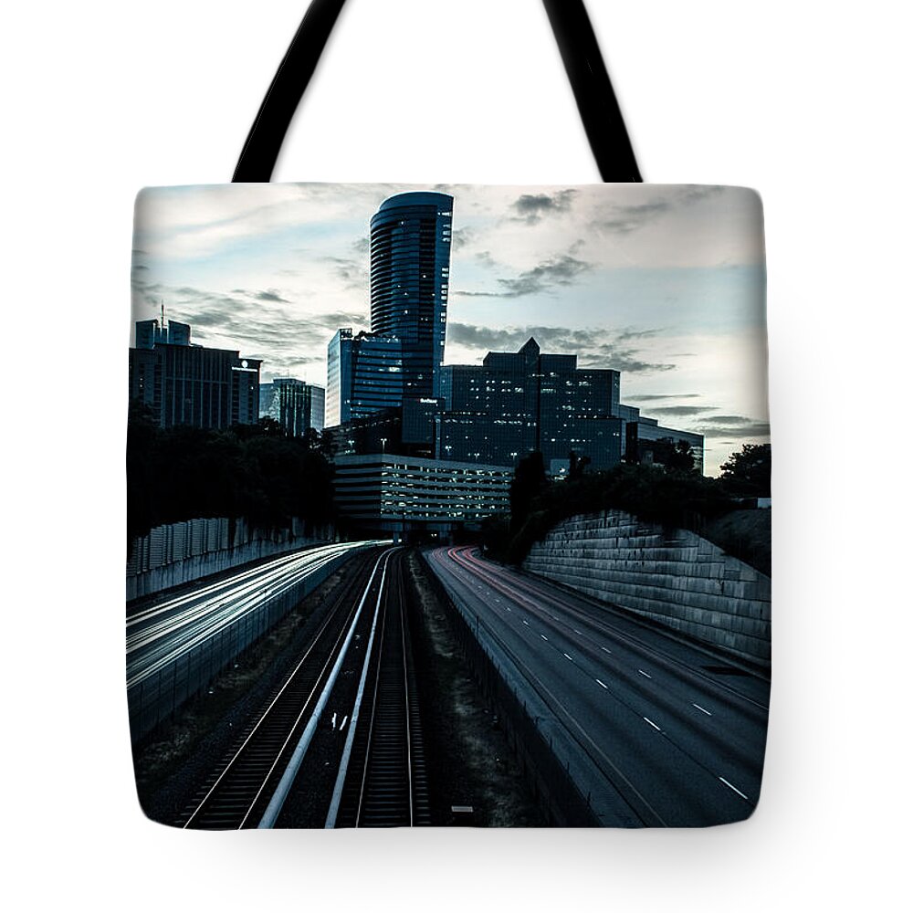 Skyline Tote Bag featuring the photograph Buckhead by Mike Dunn