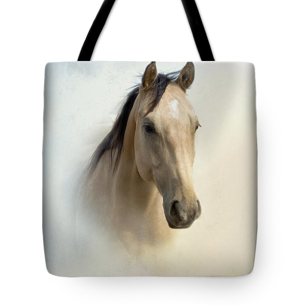 Horse Tote Bag featuring the photograph Buckskin Beauty by Betty LaRue