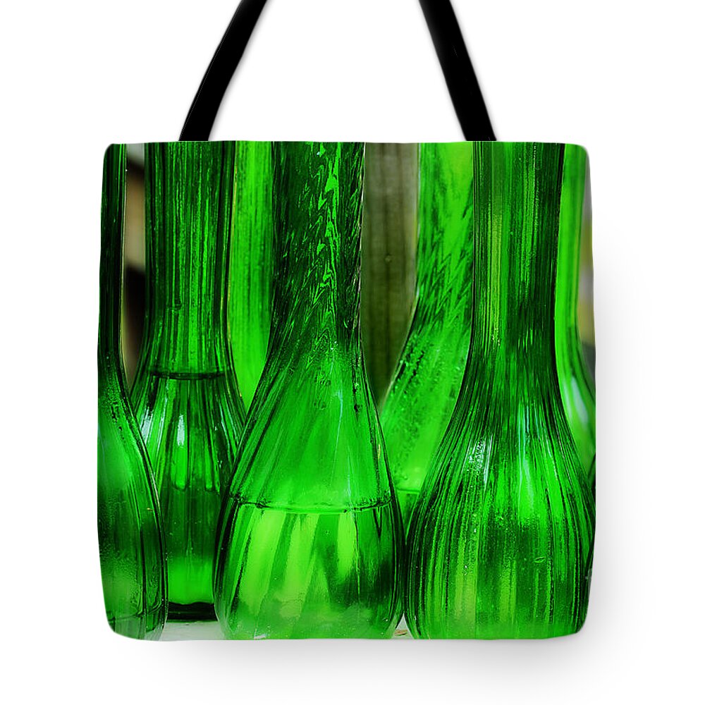 Glass Vases Tote Bag featuring the photograph Bud Vases by Michael Eingle