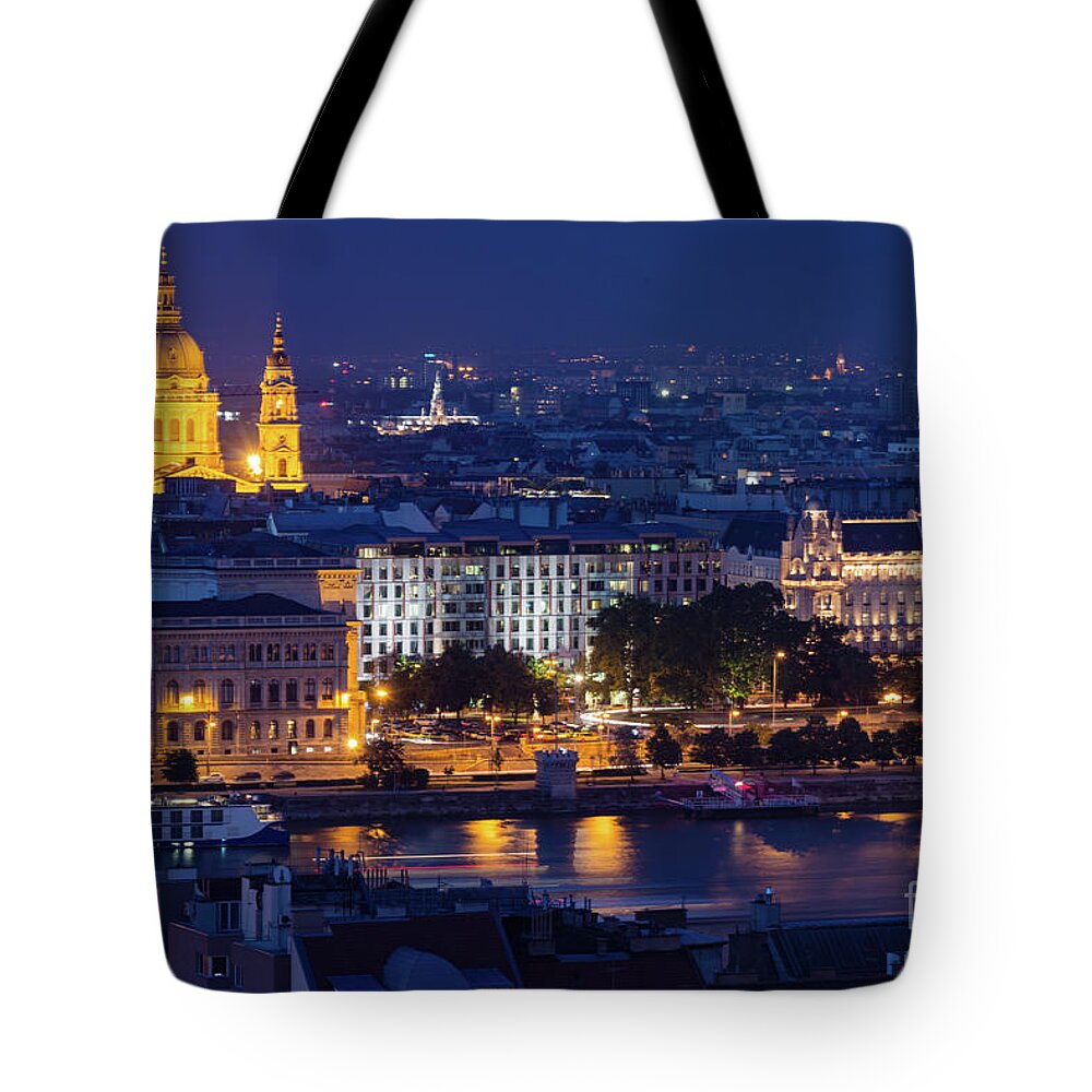 Budapest Tote Bag featuring the photograph Budapest at Night by Bob Phillips