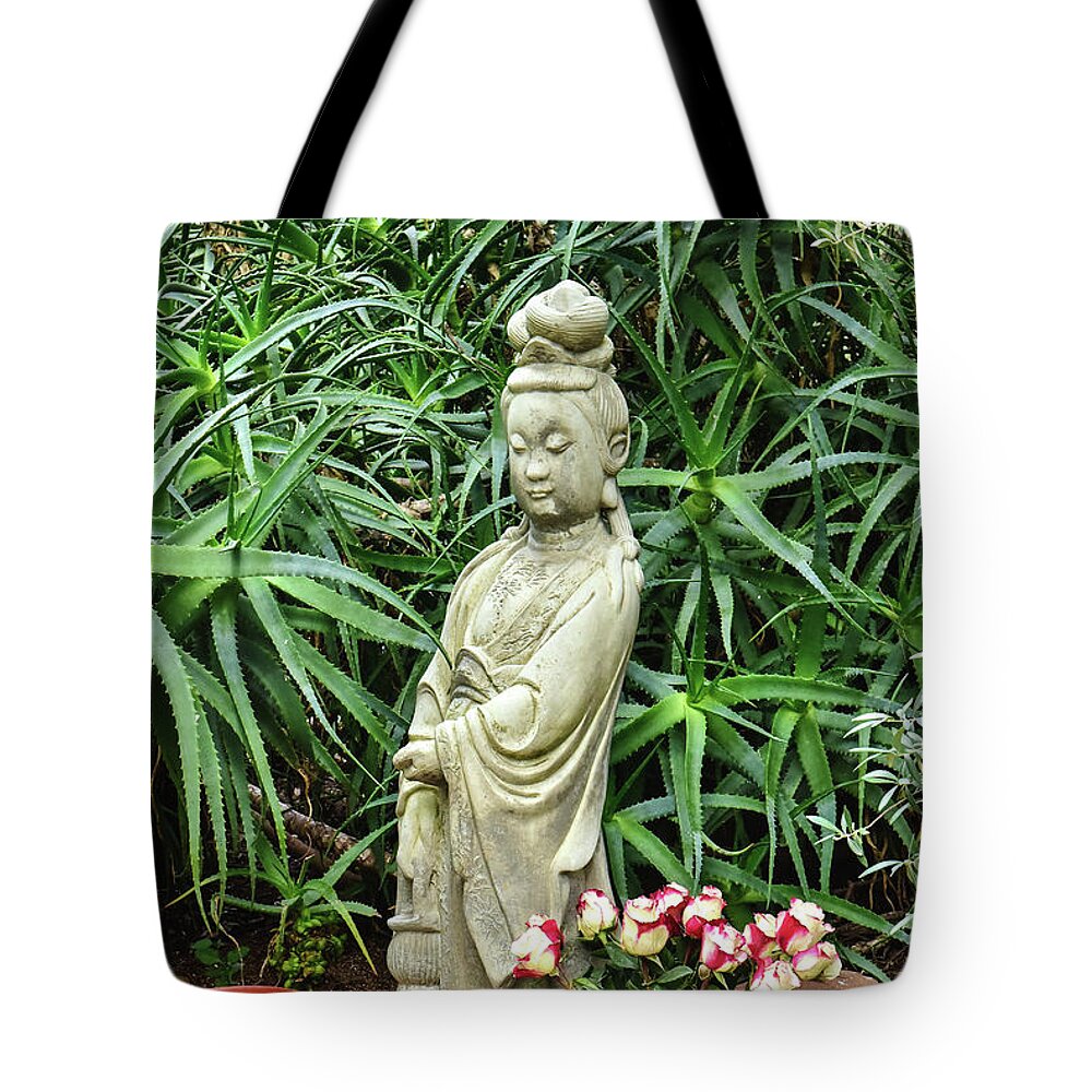 Linda Brody Tote Bag featuring the photograph Buddha Garden I by Linda Brody