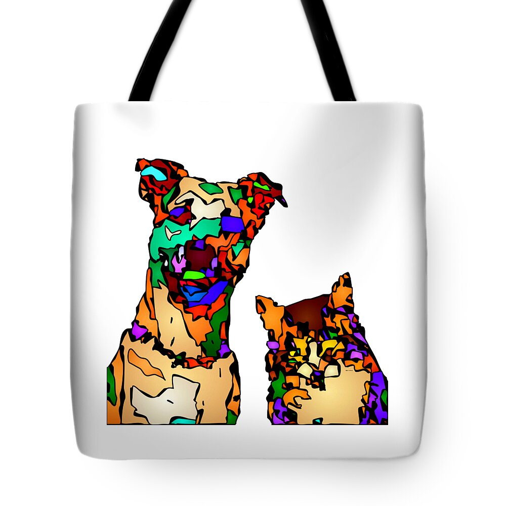 Dog Tote Bag featuring the digital art Buddies for Life. Pet Series by Rafael Salazar