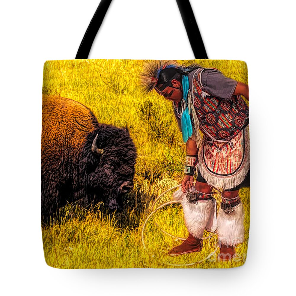 Baffalo Tote Bag featuring the photograph Buffalo and Navajo by Mark Jackson