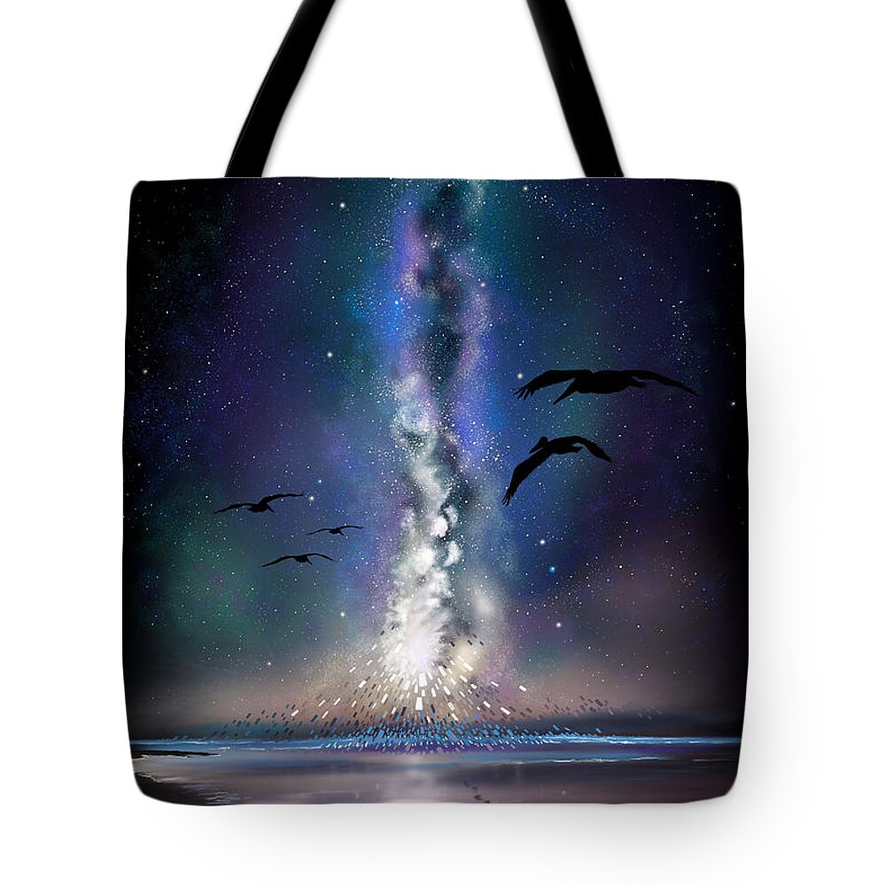 Landscape Tote Bag featuring the digital art Building Blocks by Norman Klein