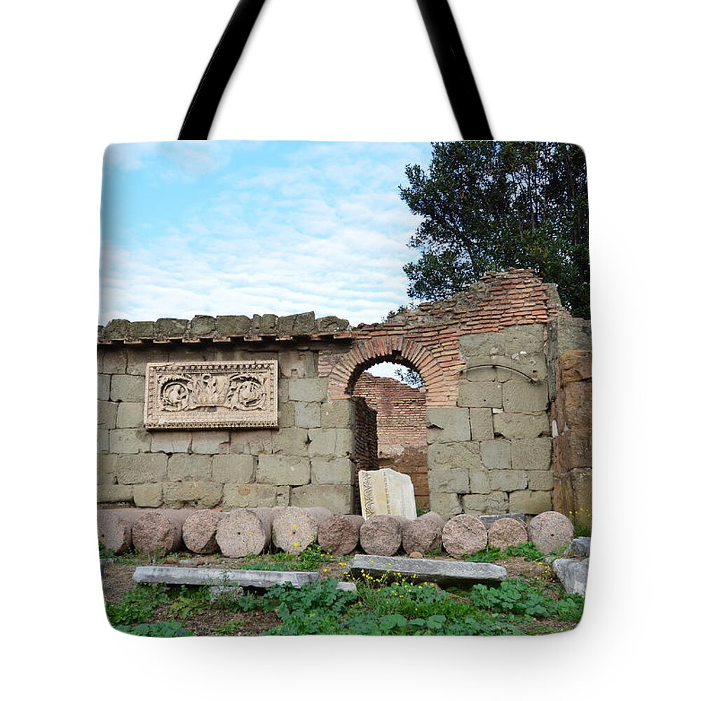 Roman Forum Tote Bag featuring the photograph Building of Ancient Rom by Tammy Mutka