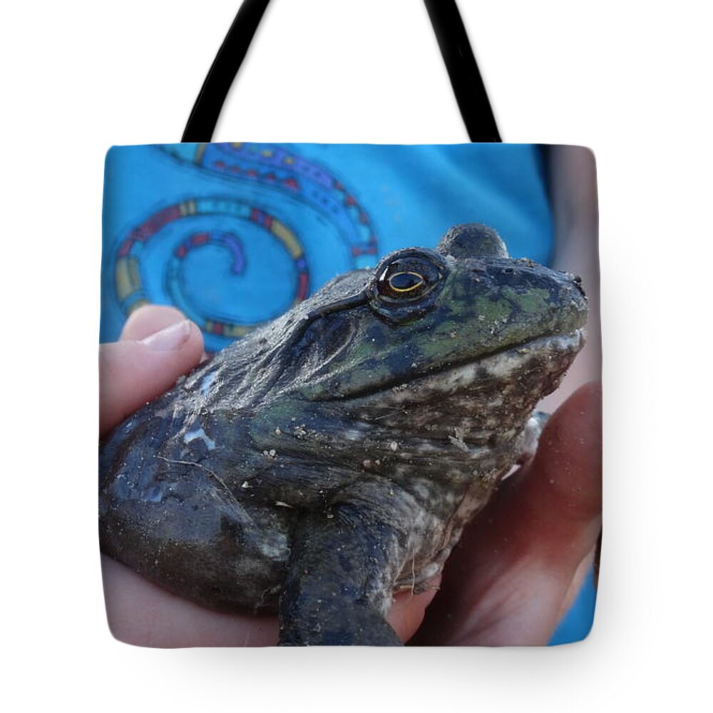 Frog Tote Bag featuring the photograph Bull by Eric Dee