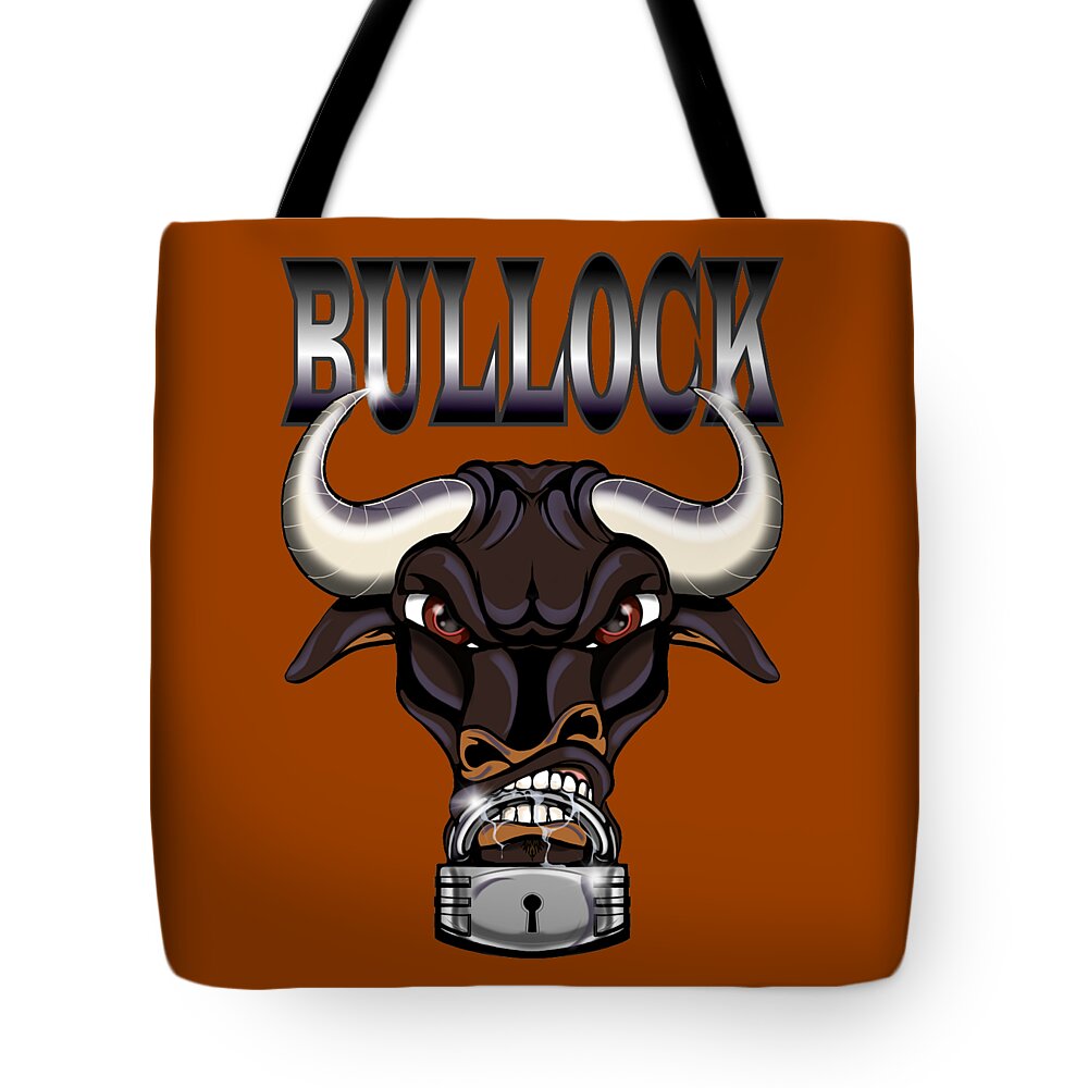 Beast Tote Bag featuring the digital art Bullock by Demitrius Motion Bullock
