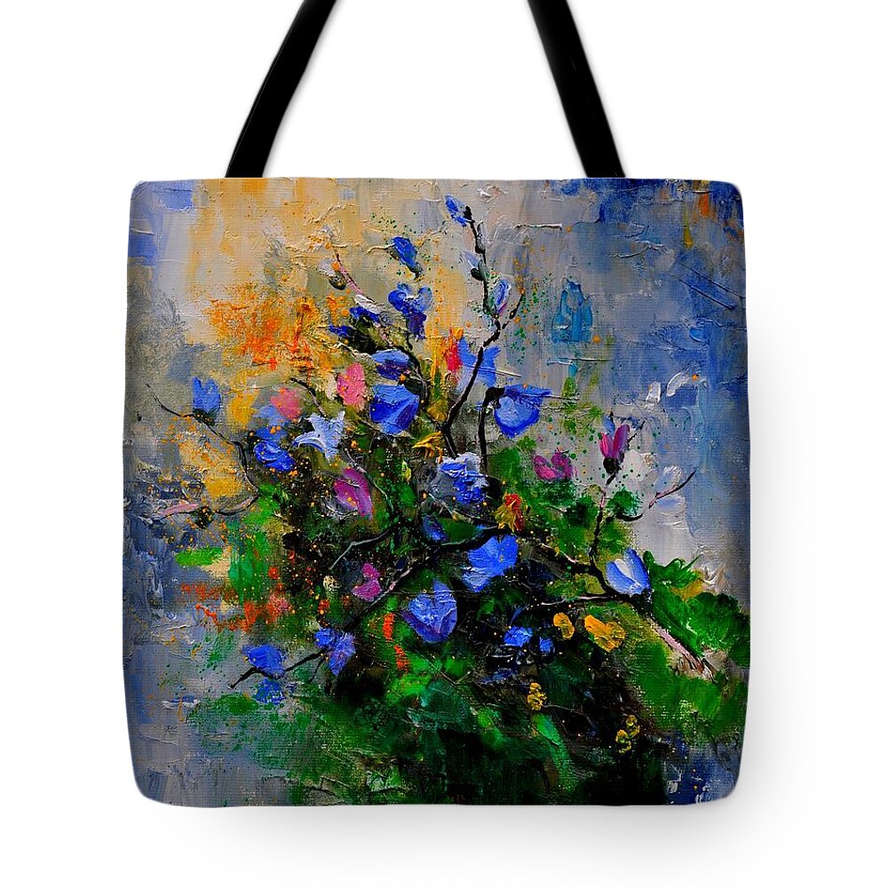 Flowers Tote Bag featuring the painting Bunch 451130 by Pol Ledent