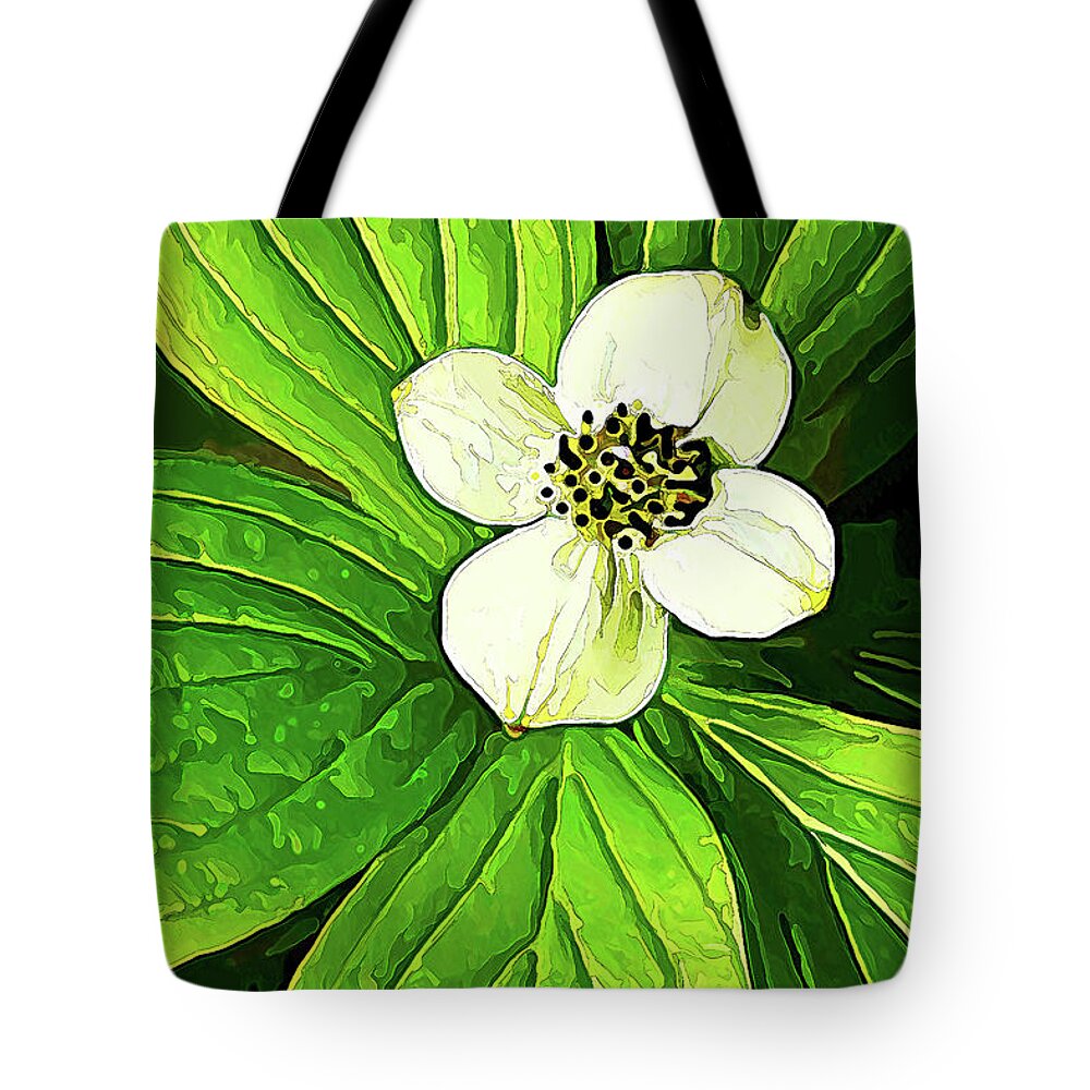 Nature Tote Bag featuring the photograph Bunchberry Blossom by ABeautifulSky Photography by Bill Caldwell