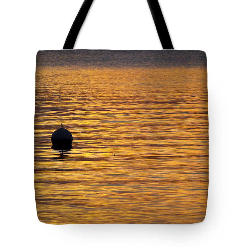 Capitol Tote Bag featuring the photograph Buoy Sunset - Madison - Wisconsin by Steven Ralser
