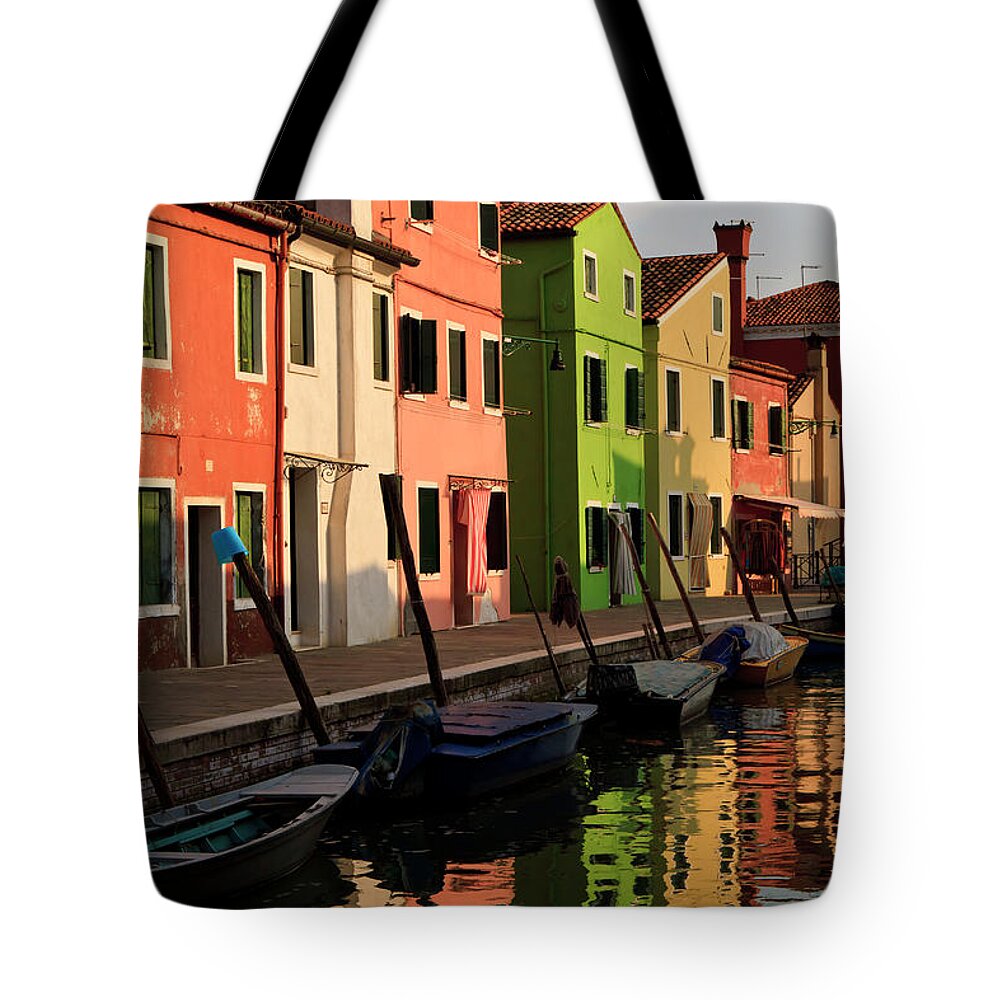 Burano Tote Bag featuring the photograph Burano Reflections by Dennis Hedberg