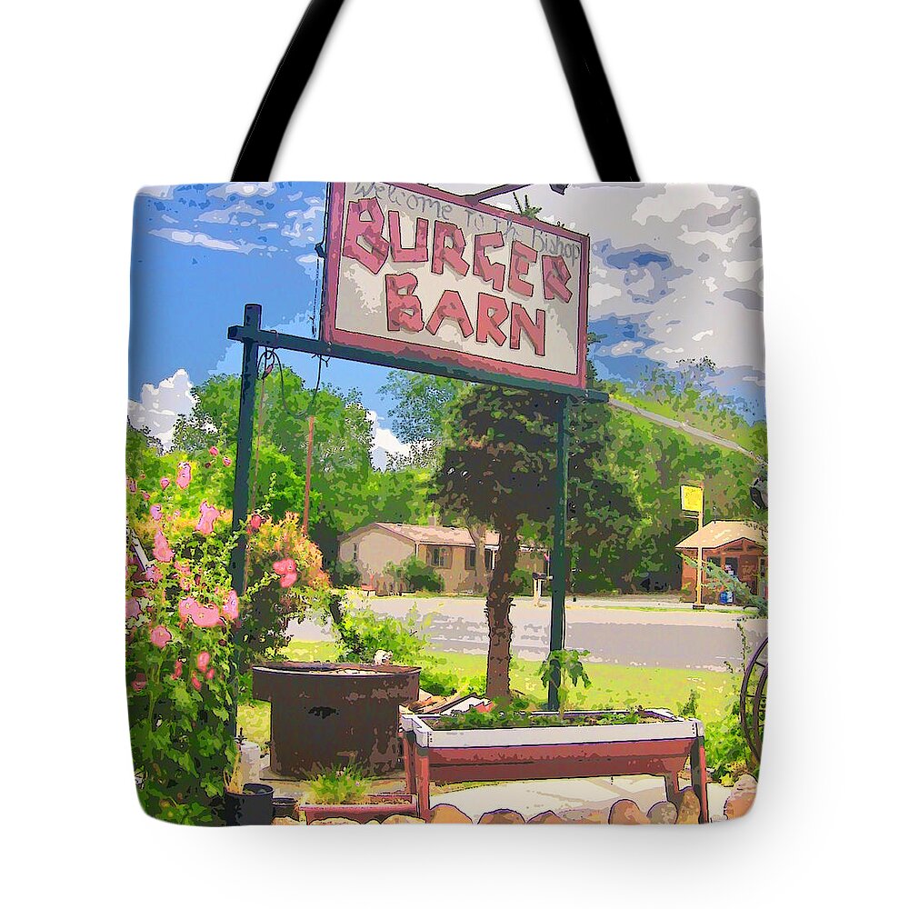 Sky Tote Bag featuring the photograph Burger Barn Color by Marilyn Diaz