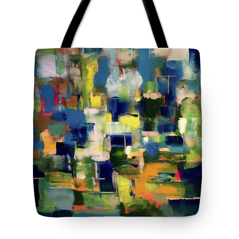Contemporary Tote Bag featuring the painting Buried Sunset by Dennis Ellman