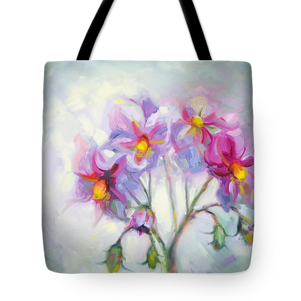Pink Tote Bag featuring the painting Buried Treasure by Talya Johnson