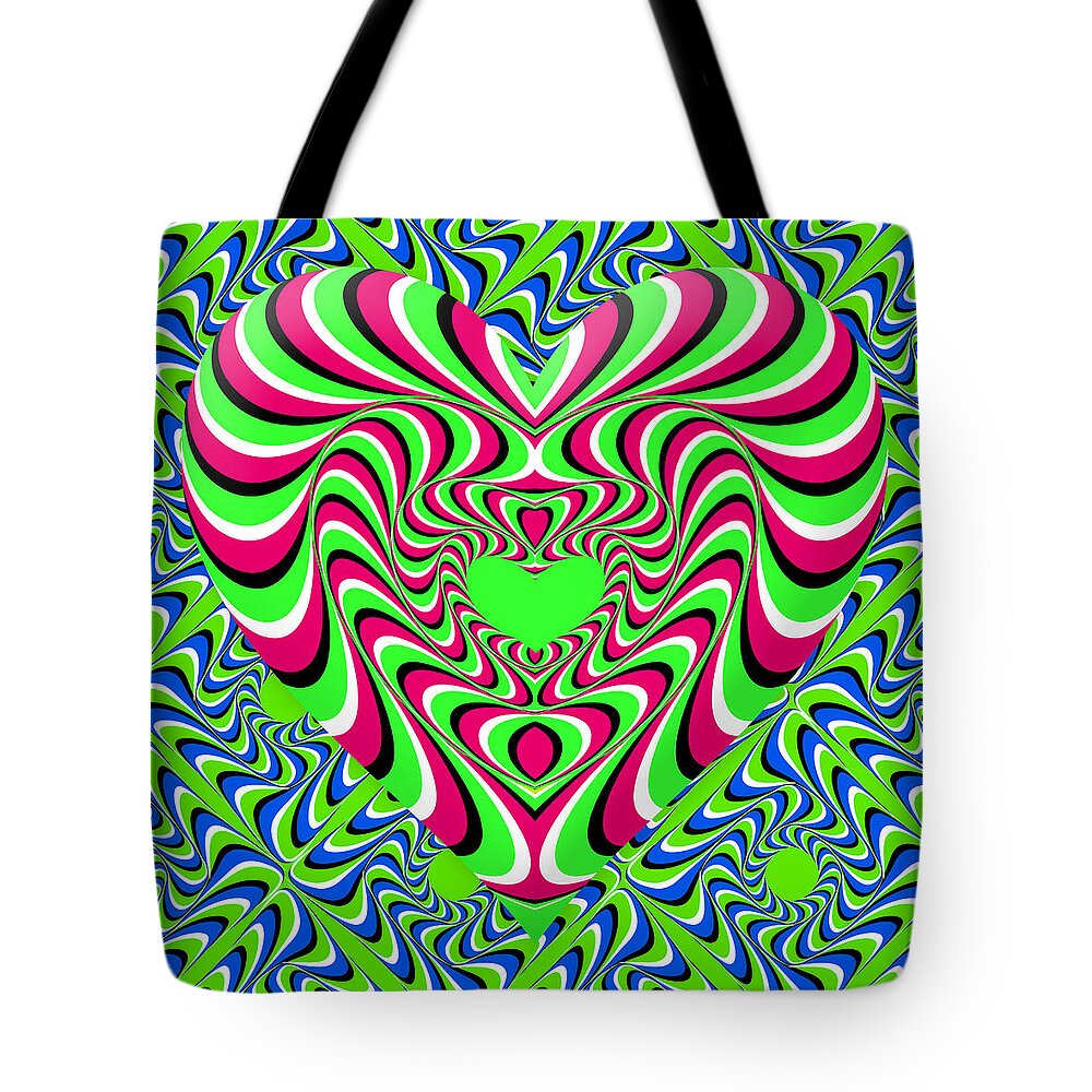 Peripheral Drift Illusion Tote Bag featuring the painting Burning Heart by Gianni Sarcone