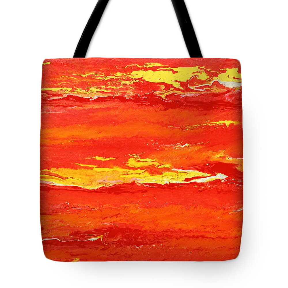 Fusionart Tote Bag featuring the painting Burning Sky by Ralph White