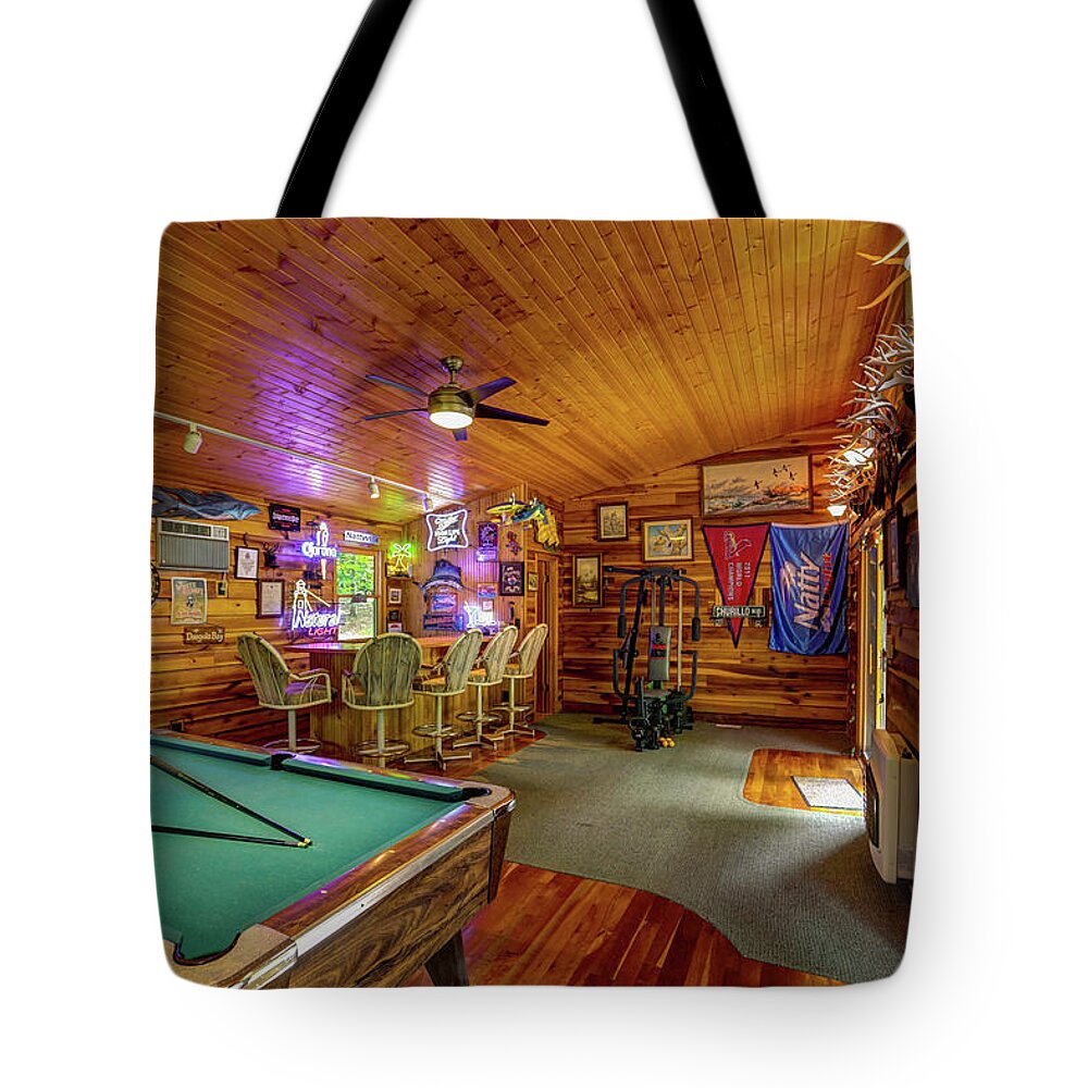 Real Estate Photography Tote Bag featuring the photograph Burns Rd Game Room by Jeff Kurtz