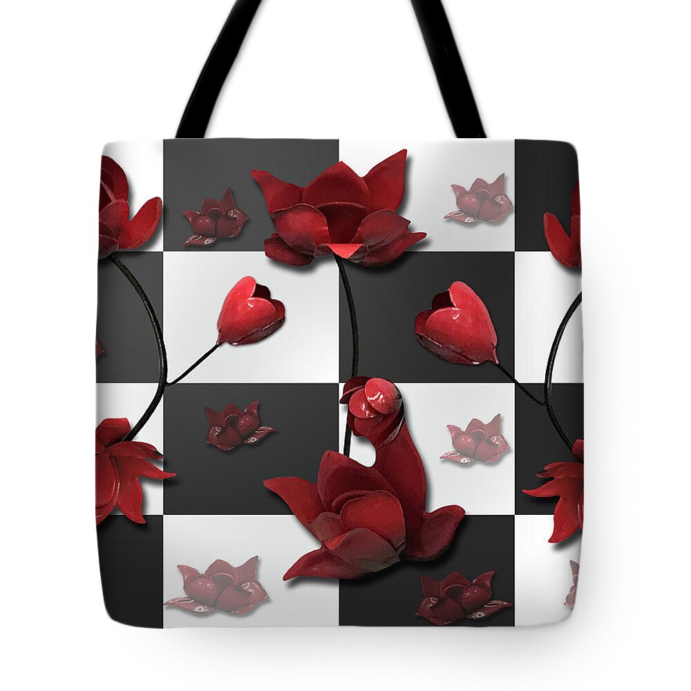Burnt Tote Bag featuring the photograph Burnt Crimson Flora by Rockin Docks Deluxephotos