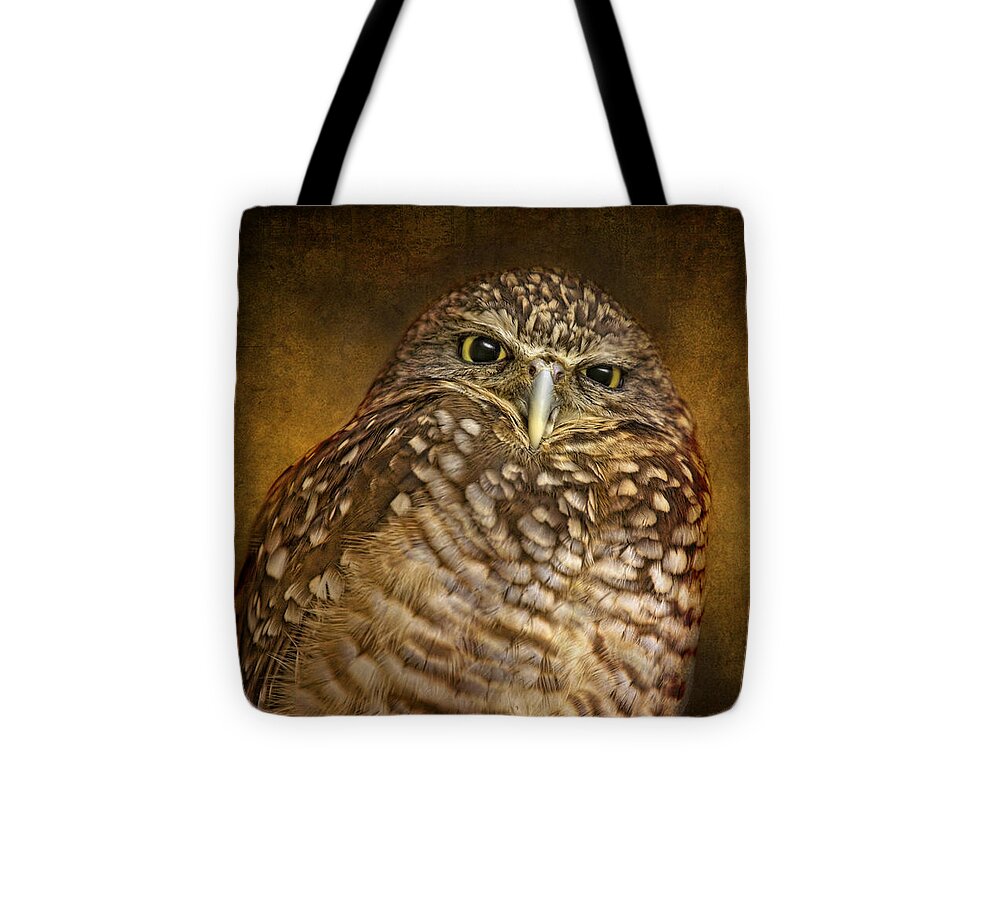 Burrowing Owls Tote Bag featuring the photograph Burrowing Owl by Pat Abbott