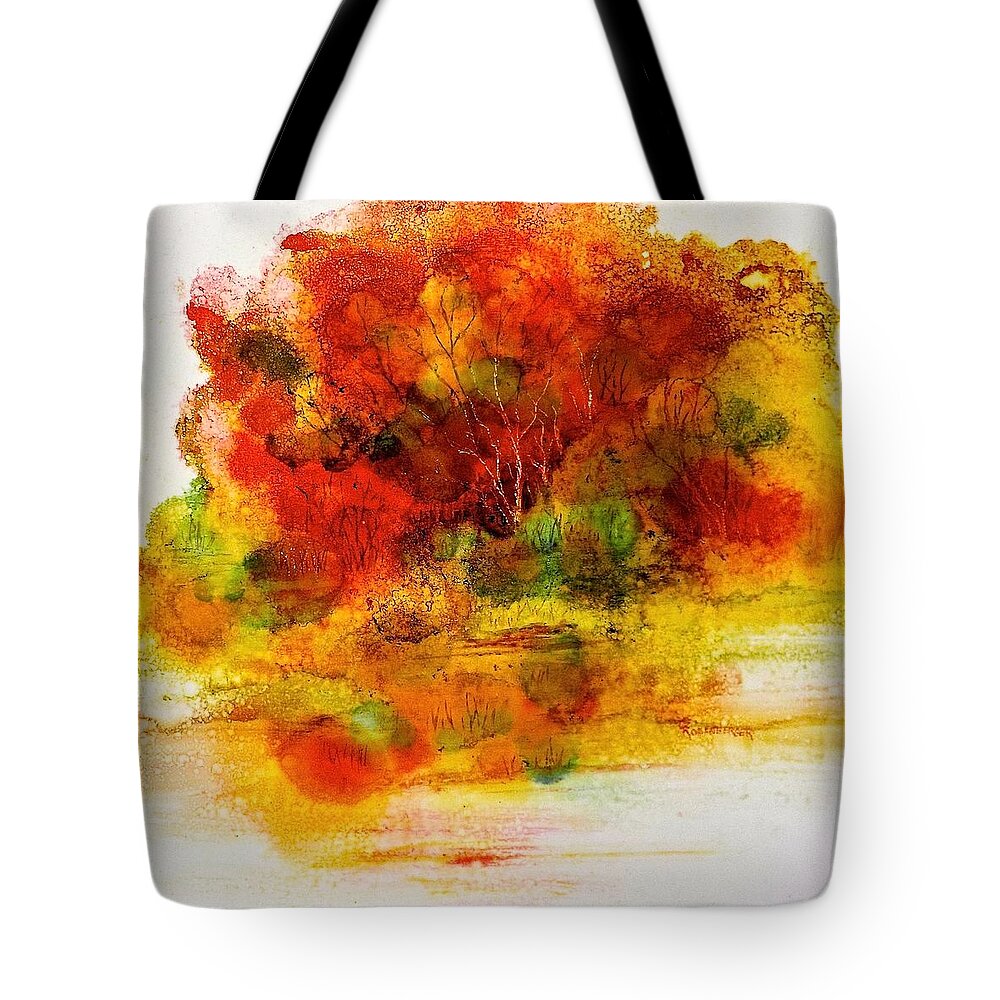 Watercolor Tote Bag featuring the painting Burst of Nature 3 by Carolyn Rosenberger