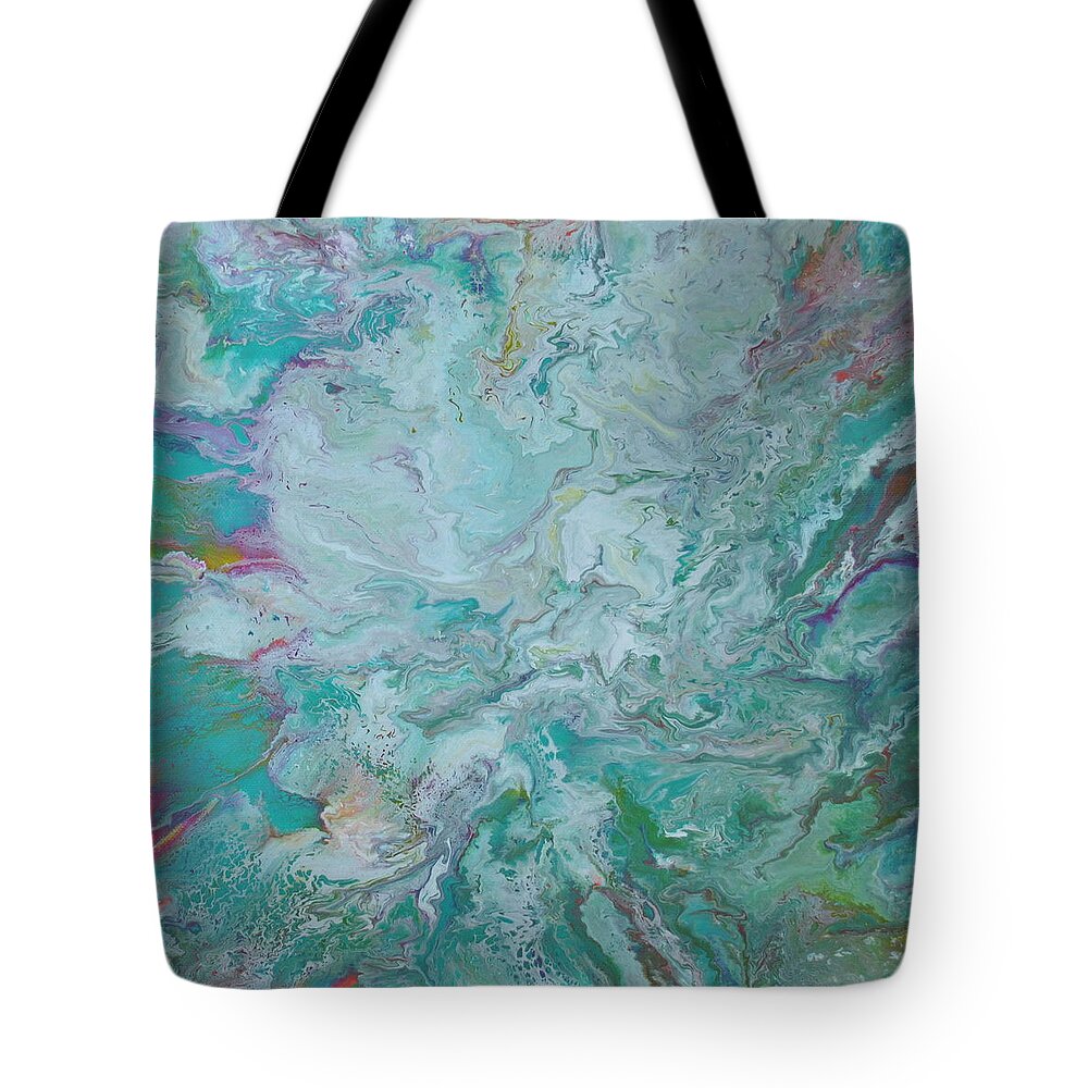 Abstract Tote Bag featuring the painting Burst by Sandy Dusek