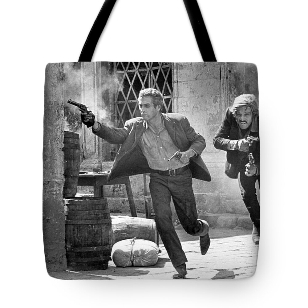 Butch Cassidy And The Sundance Kid Tote Bag featuring the photograph Butch Cassidy and the Sundance Kid - Newman and Redford by Redford Newman