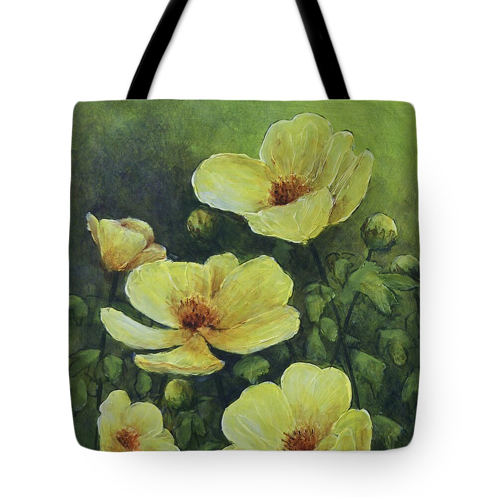 Buttercup Tote Bag featuring the painting Buttercup Medley by Michael Beckett