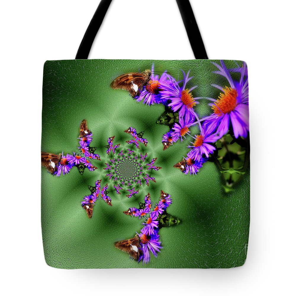 Butterflies Tote Bag featuring the photograph Butterflies Abstract by Smilin Eyes Treasures