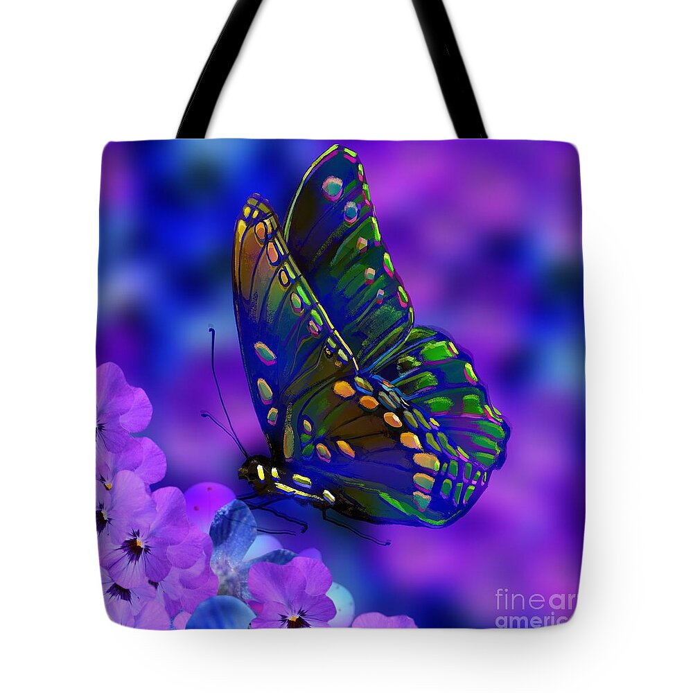 Digital Art Graphics Butterfly With Soft And Pastels Tote Bag featuring the digital art Butterflies Are Free by Gayle Price Thomas
