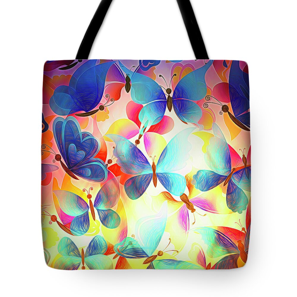 Butterfly Tote Bag featuring the photograph Butterflights by Bill and Linda Tiepelman