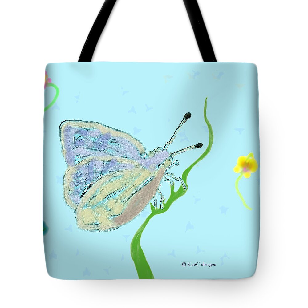 Butterfly Tote Bag featuring the digital art Butterfly Allusion by Kae Cheatham