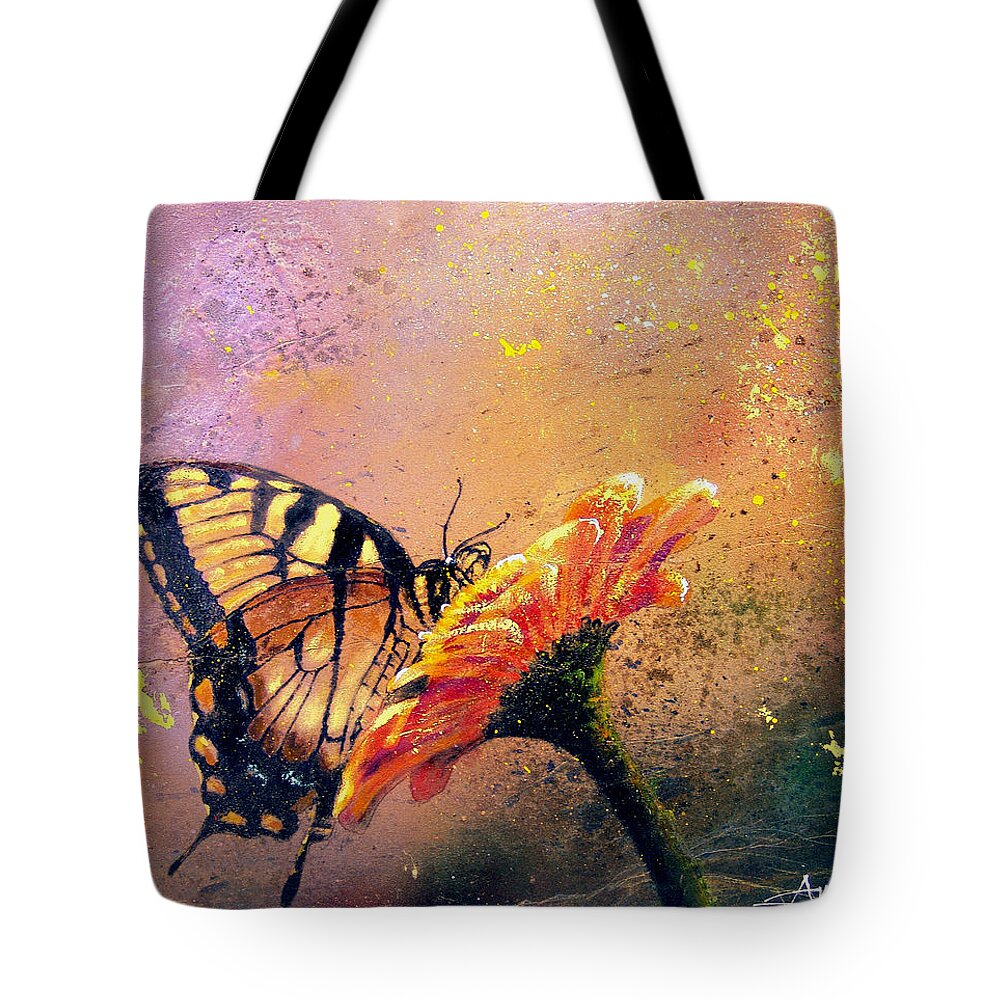 Nature Tote Bag featuring the painting Butterfly by Andrew King