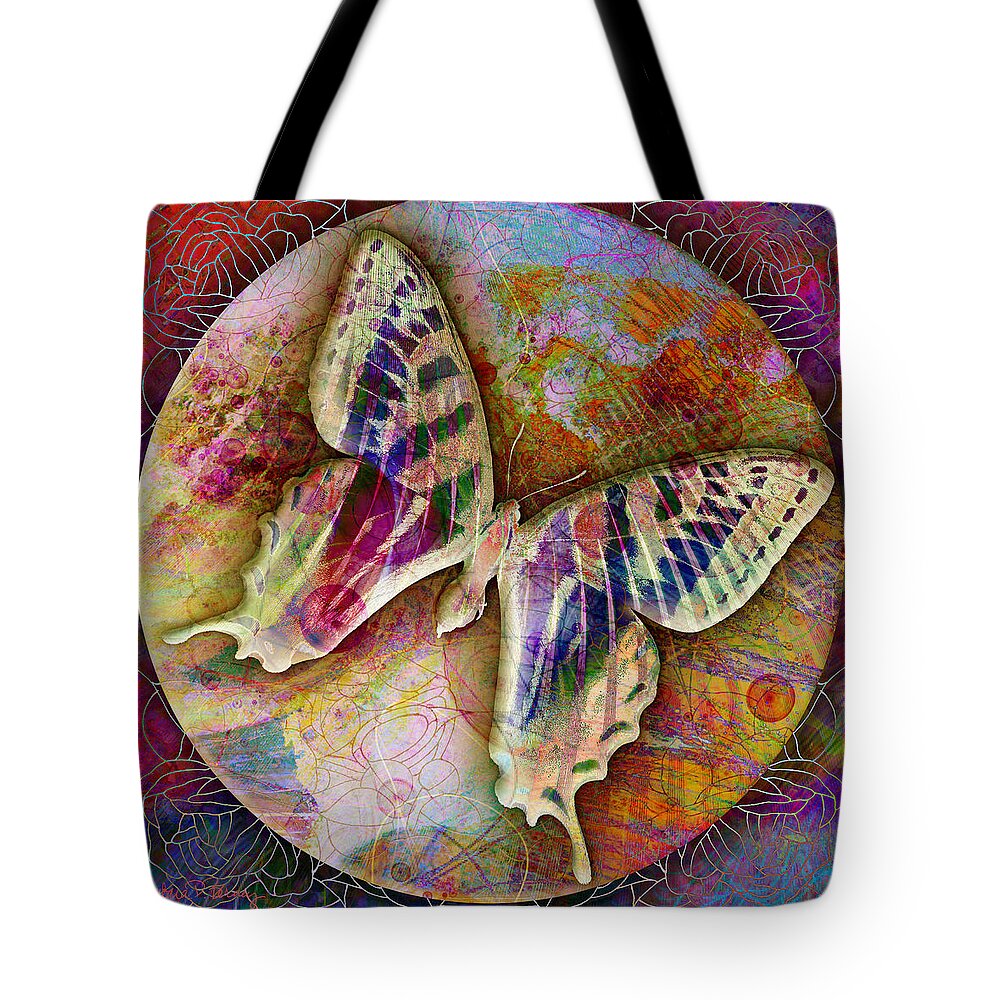 Butterfly Tote Bag featuring the digital art Butterfly by Barbara Berney
