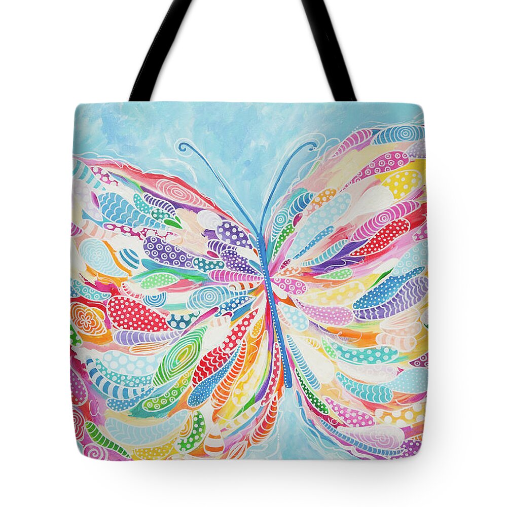 Butterfly Tote Bag featuring the painting Butterfly by Beth Ann Scott