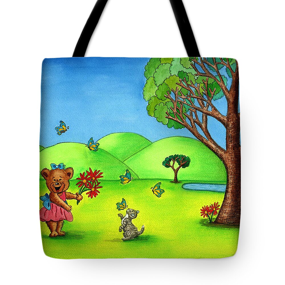 Butterflies Tote Bag featuring the painting Butterfly Kisses by Christina Wedberg