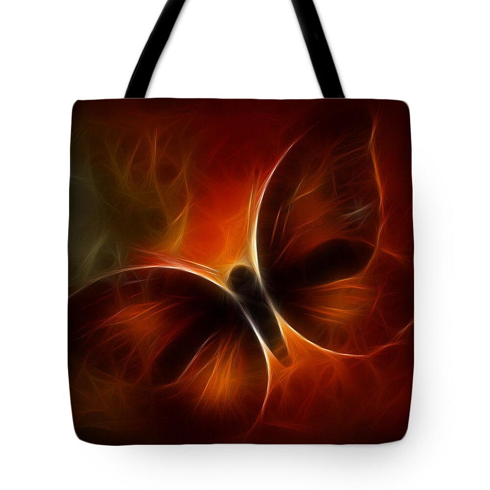 Butterfly Tote Bag featuring the digital art Butterfly Kisses by Holly Ethan
