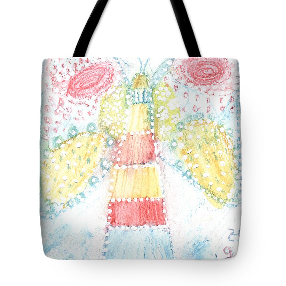 Butterfly Lighthouse Tote Bag featuring the painting Butterfly lighthouse by Heidi Sieber