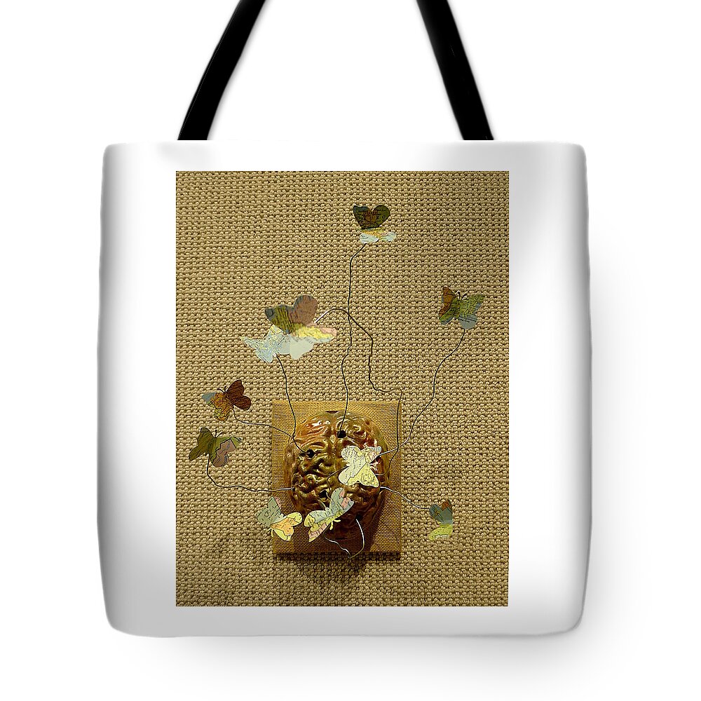 Richard Reeve Tote Bag featuring the ceramic art Butterfly Mind by Richard Reeve