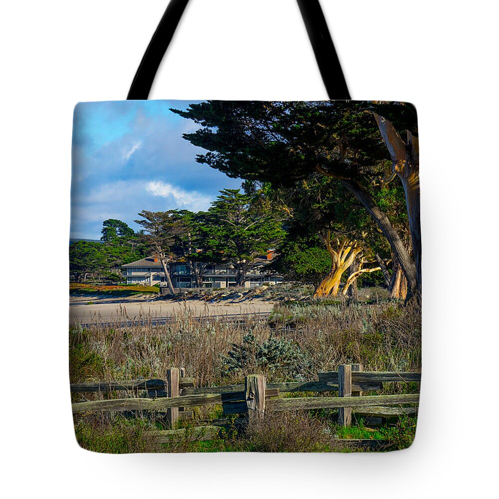 Monterey Tote Bag featuring the photograph By the Beach by Derek Dean