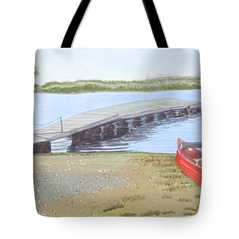 By The Lake Tote Bag featuring the painting By The Lake by Joanne ONeill