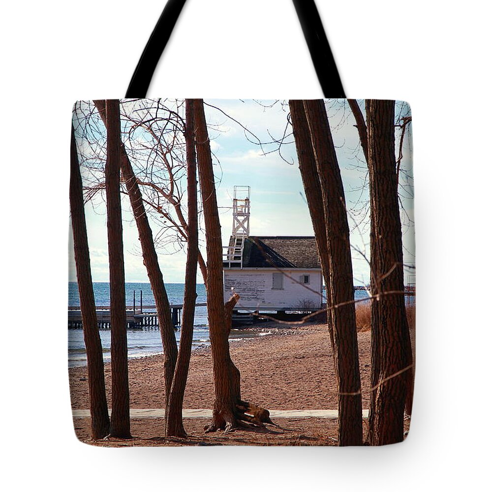 Behind Tote Bag featuring the photograph By the Lake by Valentino Visentini