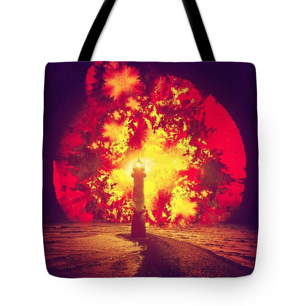 Multiedit Tote Bag featuring the photograph By the Light of the Fiery Trinity by Nick Heap